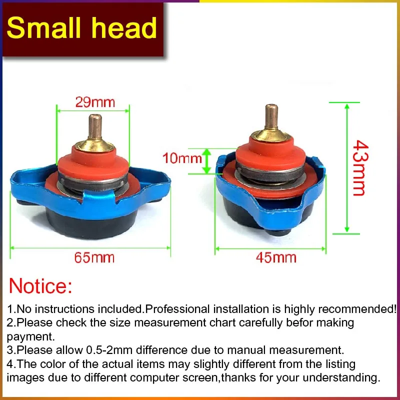 مقياس غطاء المبرد لسيارة سباق الدراجات النارية تجديد 0.9/1.1/1.3/1.8bar رأس صغير وغطاء خزان كبير الرأس ثرموستاتي