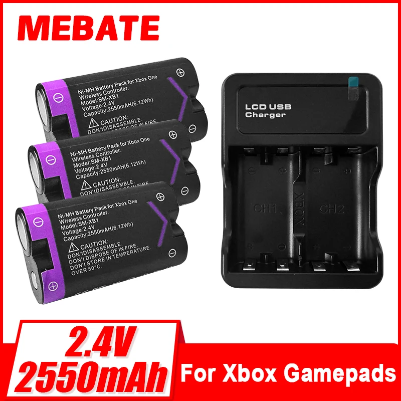 Batterie 2550 mah pour Xbox One pour XboxOneX / XboxOneS / XboxOneElite batterie de contrôleur sans fil pour manettes de jeu Xbox