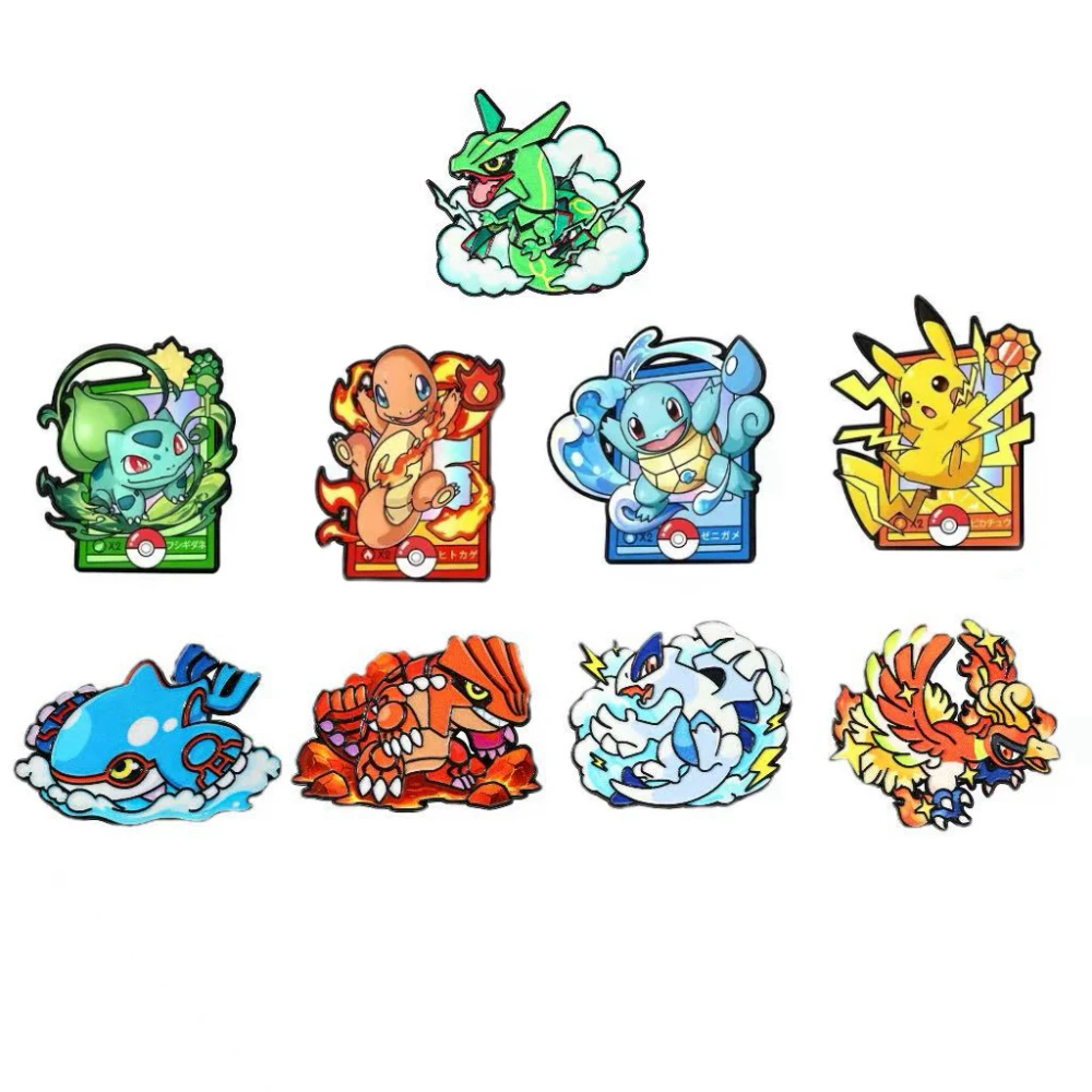 9-teiliges Set legendärer Tier-Emaille-Pins, Cartoon-Monster-Anstecknadeln, Rayquaza-Legierungs-Broschen zur Dekoration von Rucksäcken – Detail 5