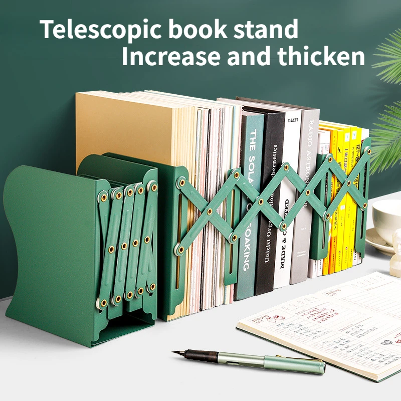 Scalable Bookends Student Desktop Book Folding Display Stand Iron Bookshelf Stationery Storage Book Holder Office Accessories