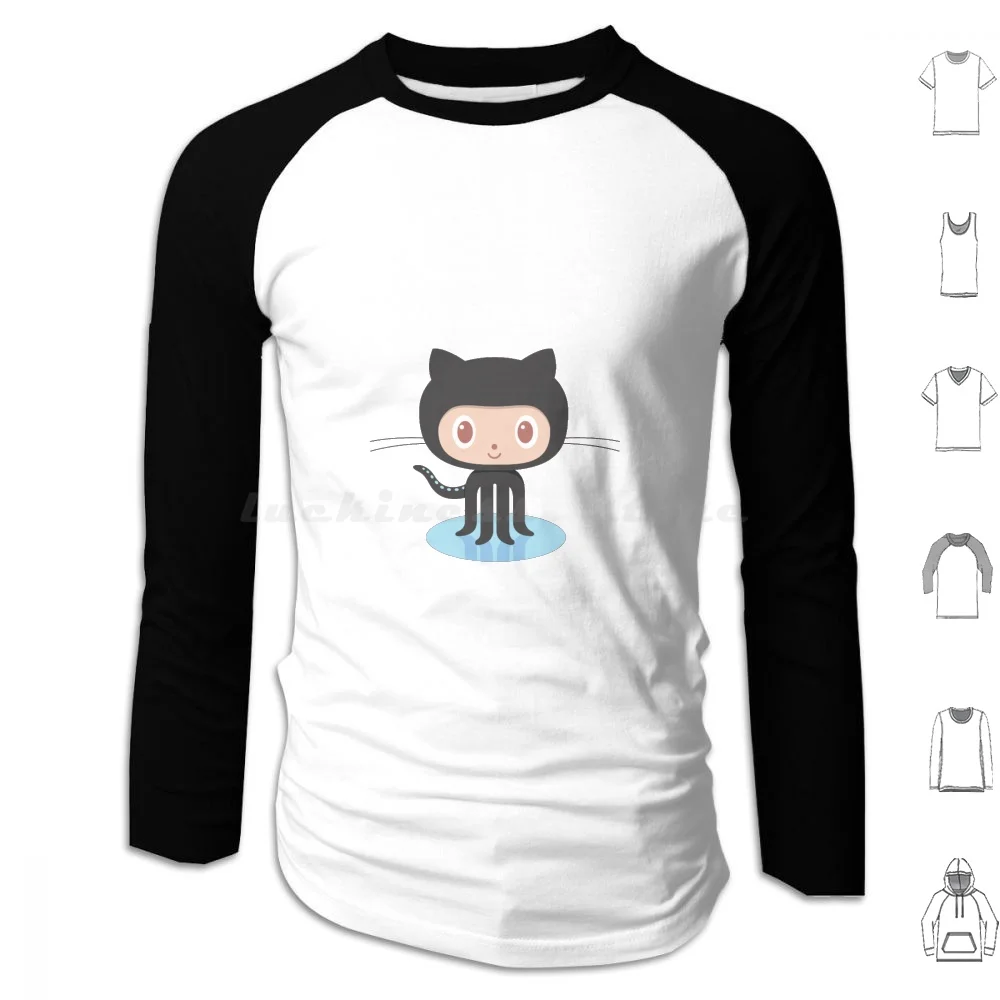 Github Octocat Hoodie Cotton Long Sleeve Github Octocat Github Github Cat Github Octopus Github Octo Github Cat Logo Octocat