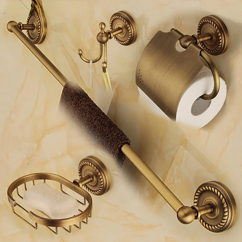 

Free shipping,solid brass Bathroom Accessories Set,Robe hook,Paper Holder,Towel Bar,soap basket,bathroom sets,YT-12200-B