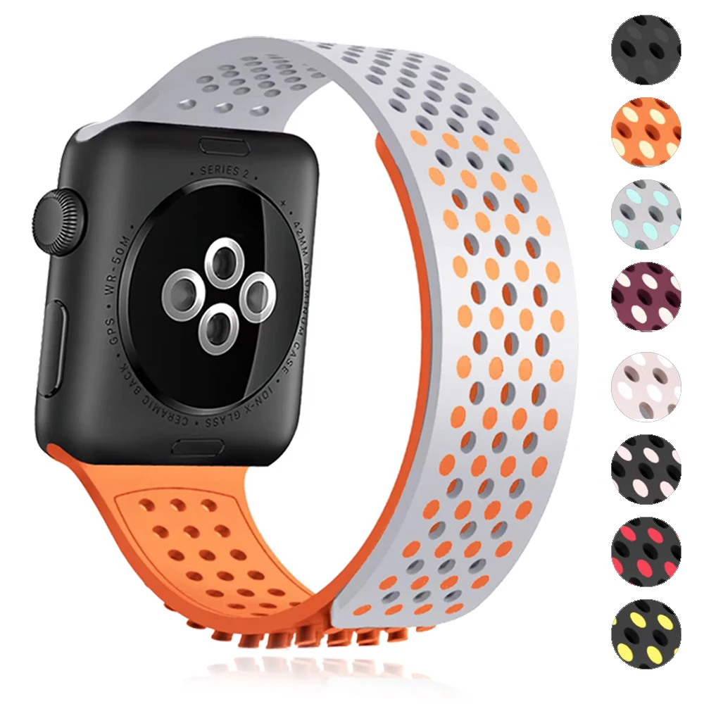 Silikonowy pasek do zegarka Apple serii 7 6 5 4 3 2 1 38MM 42MM gumowy pasek do IWatch 8 SE 6/5 40MM 44MM 41MM 45MM