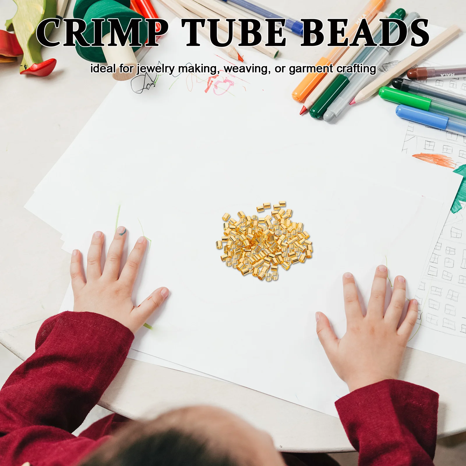 500 قطعة أنابيب تجعيد النحاس لصنع المجوهرات قبعات نهاية الحبل خزر عازل معدني المشبك نصائح Diy بها بنفسك لوازم الحرفية قلادة سوار