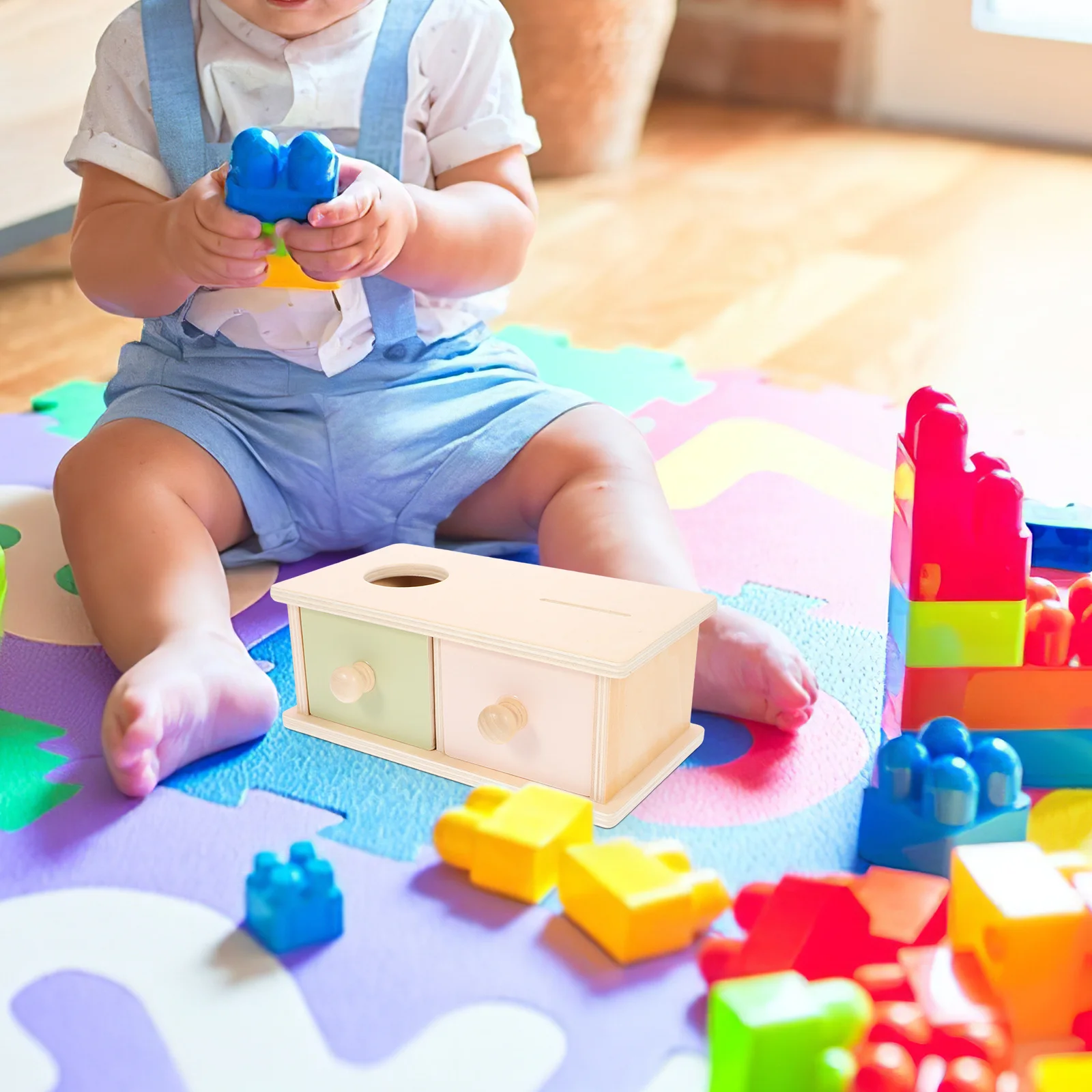 1Set Holz Ball Lagerung Box Kinder Sensorischen Lernen Werkzeug Eltern-kind-Interaktion Langlebige Münze Box Spielzeug