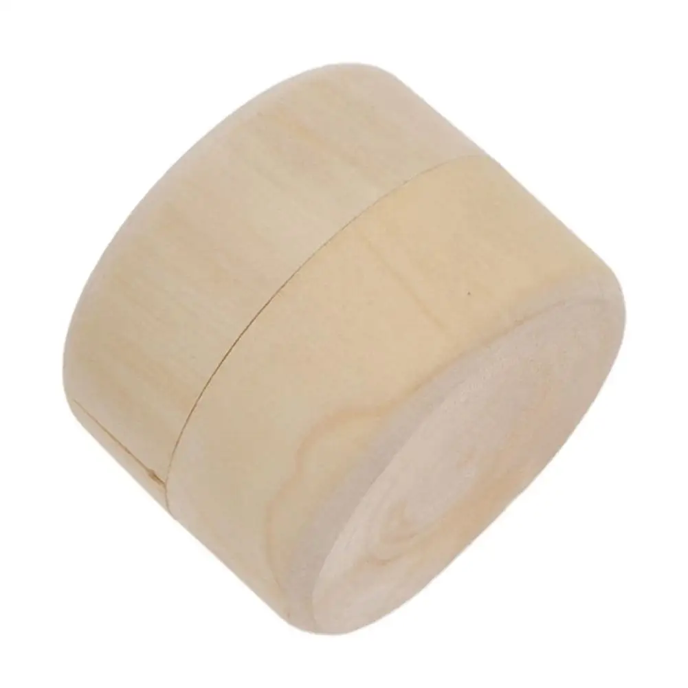 Jewelry Box Lightweight Wear-resistant Mini Round Solid Wood Ring Case For Female Earring Retro Container Natural Storage Case