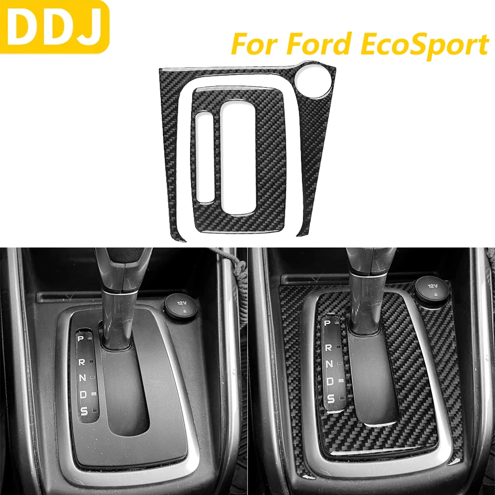 

Для Ford EcoSport 2018-2025 углеродное волокно центральное управление переключением передач прикуриватель панель отделка набор автомобильных аксессуаров наклейка