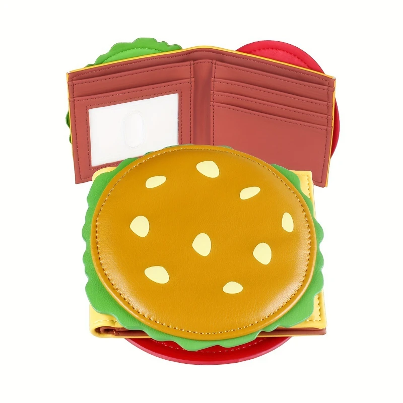 Portefeuille mignon pour femme, portefeuille en forme de hamburger, cheeseburger, cadeau novateur, portefeuille exquis pour fête