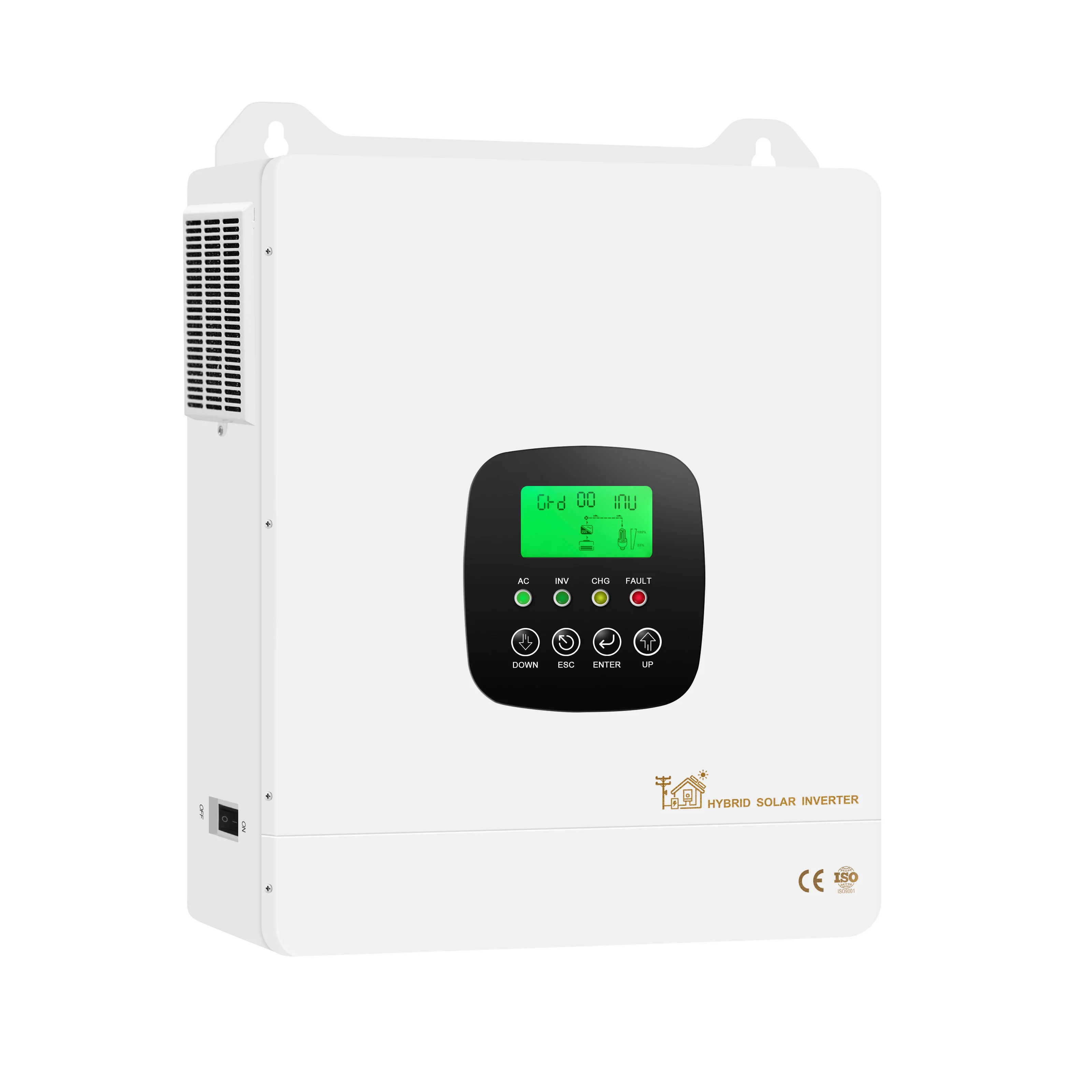 

2024 Hot Sale 5KW Home Hybrid Solar Inverter | 12V/24V/48V Pure Sine Wave | WiFi APP Control MPPT