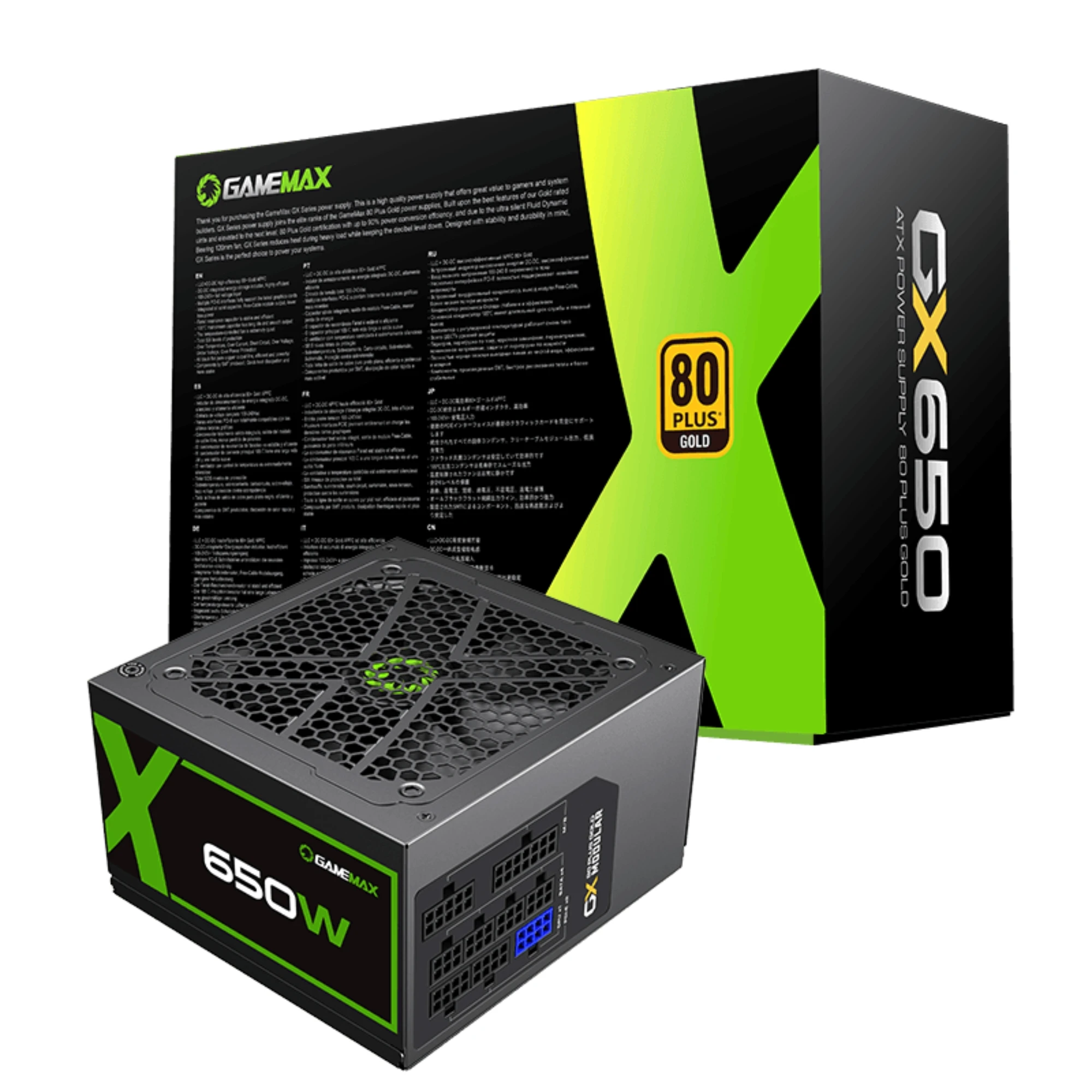 650W Gamer Full Modular GX650 Real 80 Plus Gold PFC Active Black Gamemax