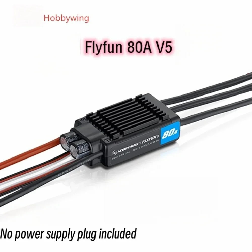 Hobbywing FLYFUN 80A V5 Brushless ESC 3-8S LiPo 8A Continuous BEC Support LED Program Box for RC Plane