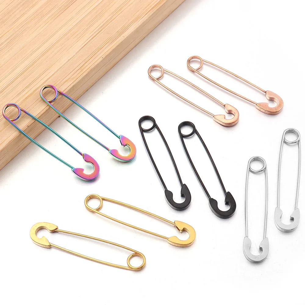Stainless Steel Punk Pin Earrings Unique Design Paperclip Safety Steel Stud Fashion Earrings Elegant Women Man  Rock Piercing Ma