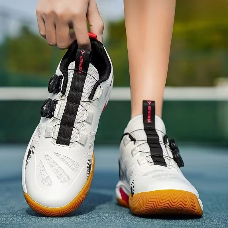 Luxury Brand Badminton Shoe Comfortable Tennis Shoes Anti-Slippery Table Tennis Shoes  Quick Lacing Indoor Court Shoes Couples