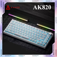 AJAZZ AK820 Pro Mechanical Keyboards RGB Hot Swap Multifunctional Knob Wireless Bluetooth Three Mode Gaming KeyboardCustom