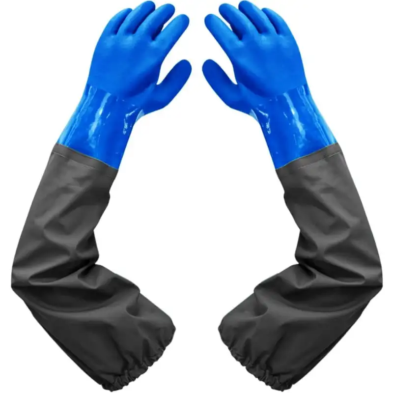 

Rubber Gloves Elbow Length Chemical Resistant Gloves with Cotton Lining Waterproof Gloves, 25 inches, Large