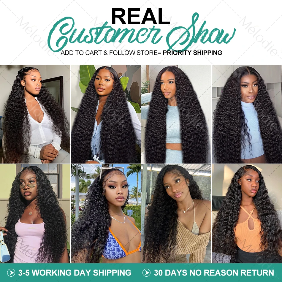 Melodie 12A Curly 1 3 4 Bundles 30 40 Inch Loose Deep Wave Human Hair Weavy Bundle Hair Extension Brazylijskie włosy Remy dla kobiet