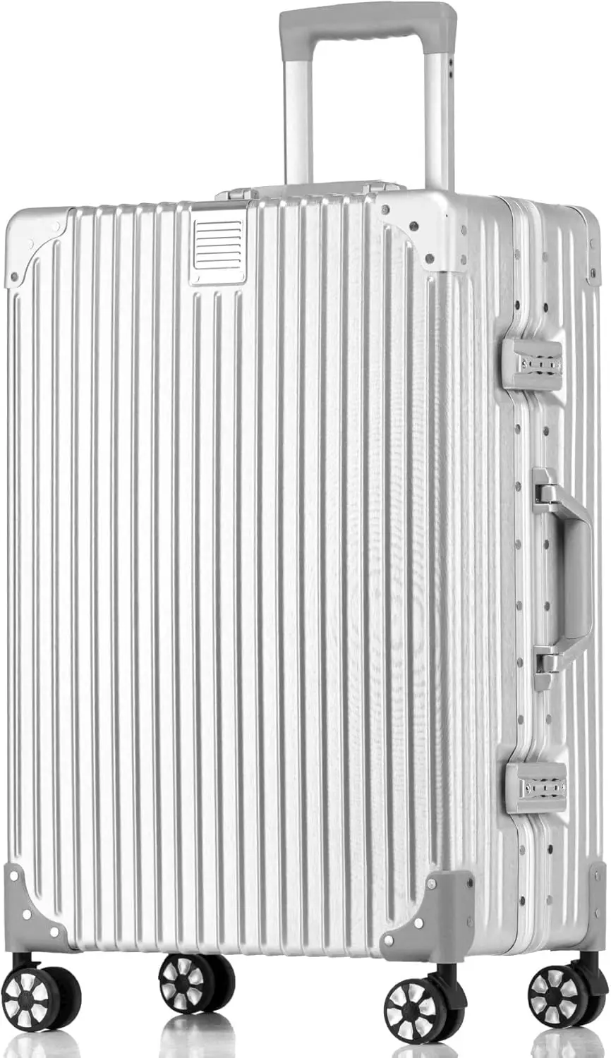 

28-дюймовый чемодан из алюминиевого сплава с жестким корпусом, колесами-спиннерами и замком TSA для деловых поездок