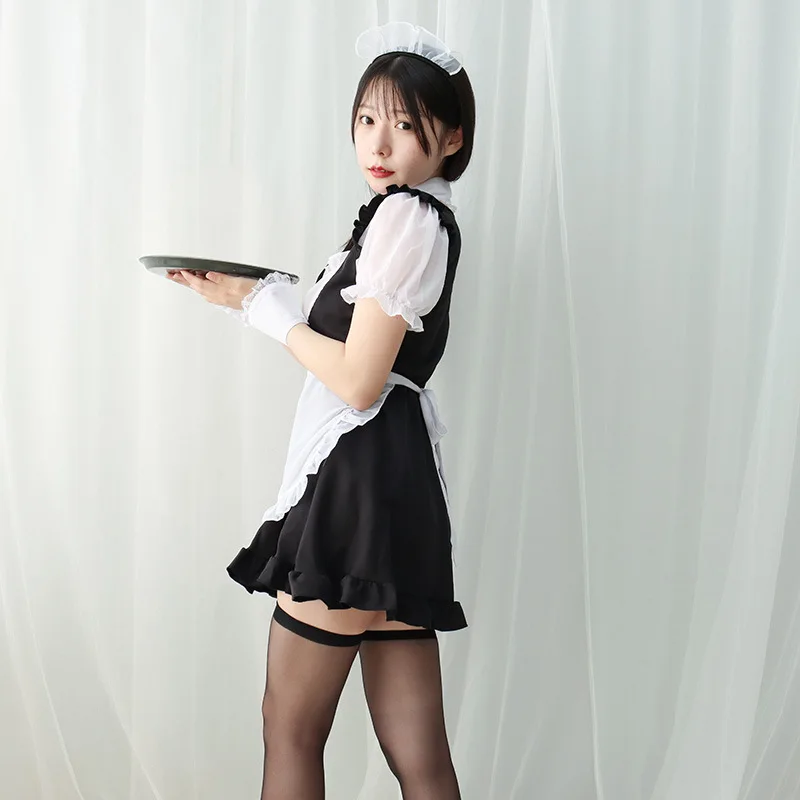 Anime Role Playing Coffee Maid Dress Japanese Sexy Female Maid Uniform Lolita Dress for Christmas Halloween Nurse costume Sexy