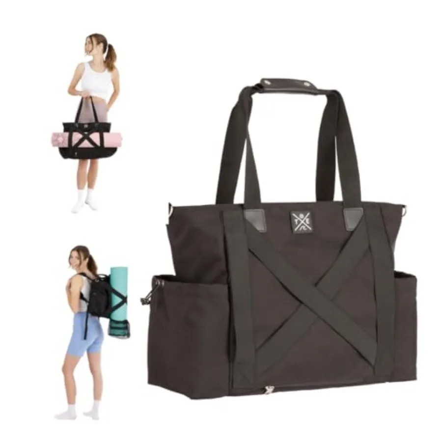 Yoga Mat Bag 4-in-1 Backpack Tote Bag Cross Body Shoulder Bag Water-Resistant Durable with Pockets fits Thick and XL Mats Carri