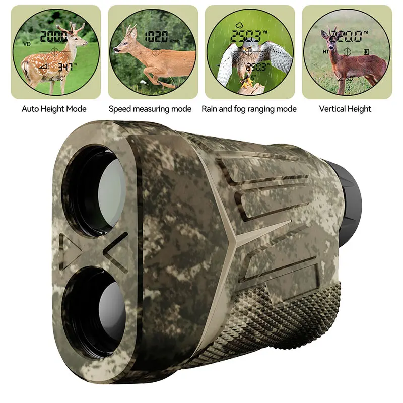 PF2H Outdoor Camouflage Hunting telemetro telescopio 800yard misuratore di velocità ricaricabile misuratore di distanza Laser