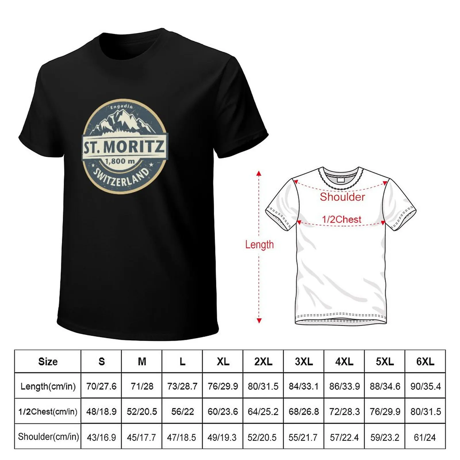 St. Moritz, Switzerland T-Shirt blanks graphic t shirt vintage kawaii clothes men clothing