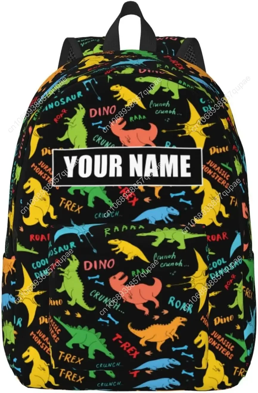 Dinosaur Personalized Backpack for Girls Boys, Customized with Name, 15in