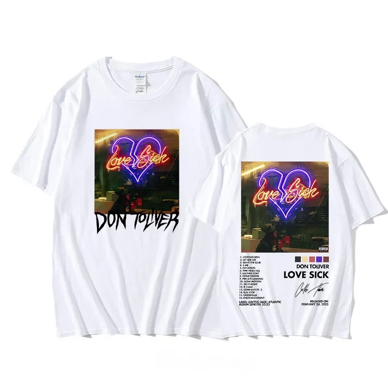 

2025 Summer Men's singer Don Toliver album print 100% cotton pop T-shirt Hip-hop round-neck casual wear top