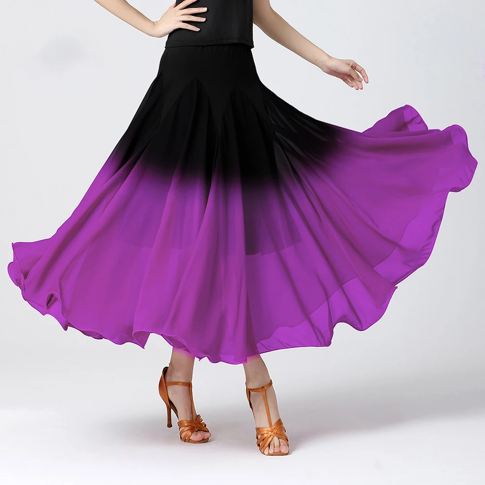 Meisjes Moderne Danskleding Zwart-Rode Lange Rok Vrouwen Dansende Outfits