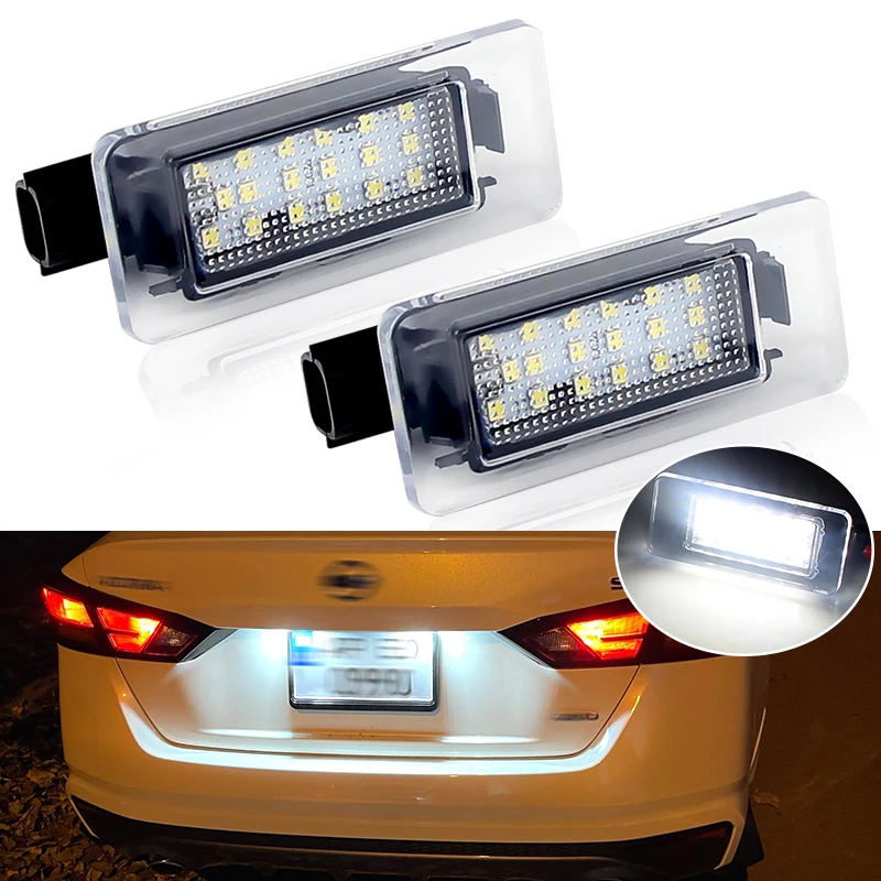 2Pcs For Nissan Serena C27 Altima Suzuki Landy Dacia Duster 2018 2019 2020 2021 Car LED License Number Plate Tag Light Lamp