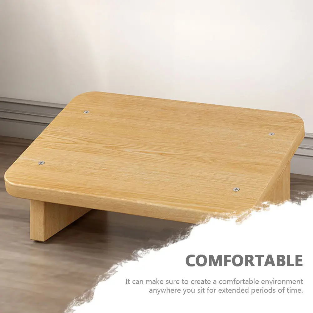 Wood Step Stool Small Portable Anti-Slip Bed Stool Office Footrest Comfortable Foot Support Tool for Home Study