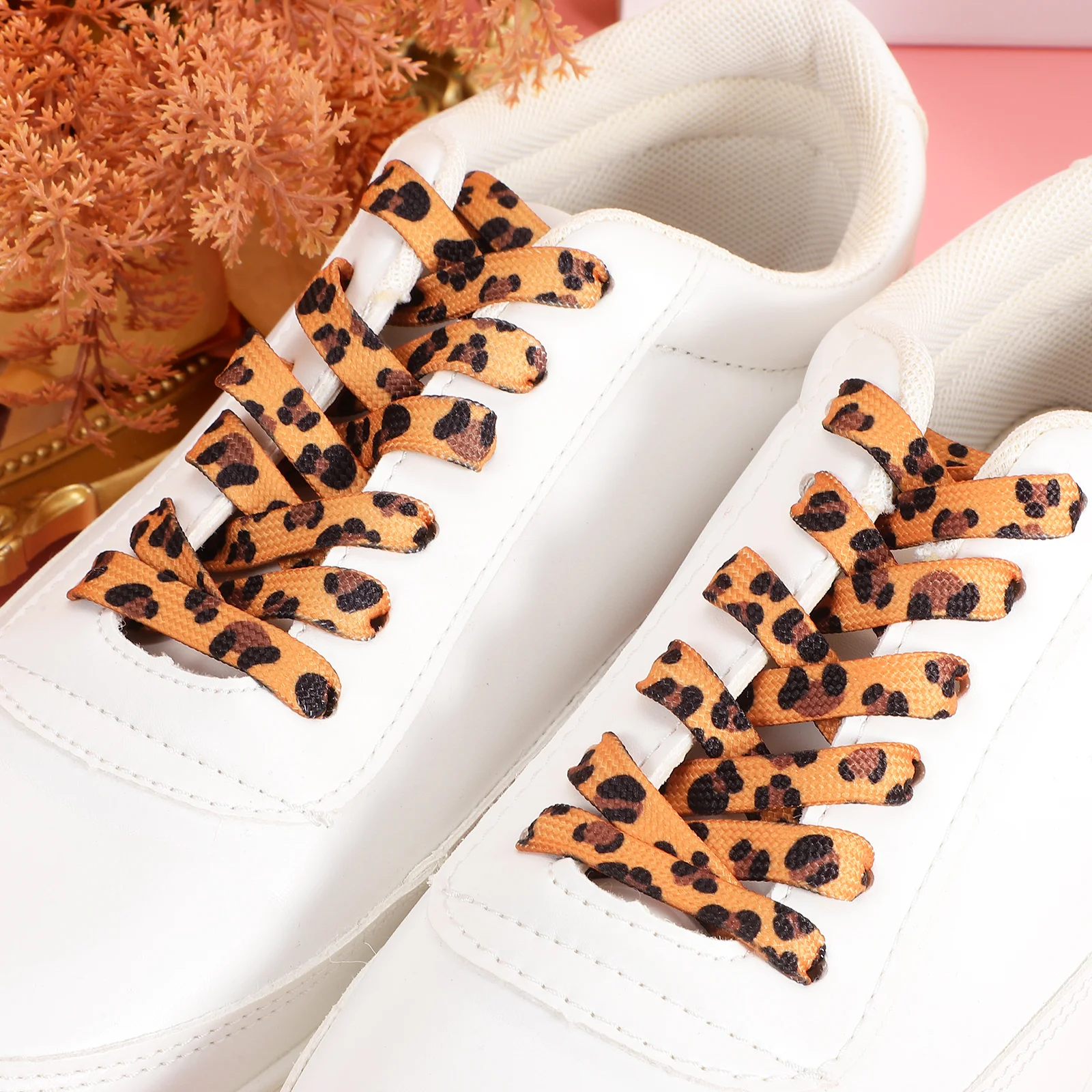 

1pcs 1 Pair Leopard Print Shoe Laces Flat Thin For Sneakers Boots Dress Shoes Replacement Sport Shoe Laces Decorative Cheetah