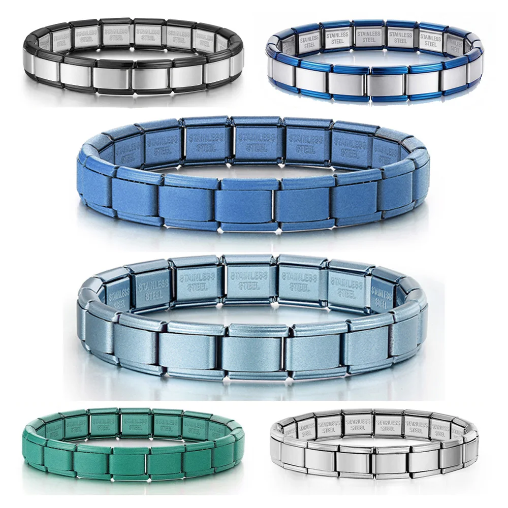 2026 Neue Mode Buntes Quadratisches Armband Italienische Gliederkette 9mm Edelstahl DIY Herren Charm Schmuck Geschenke – Detail 1