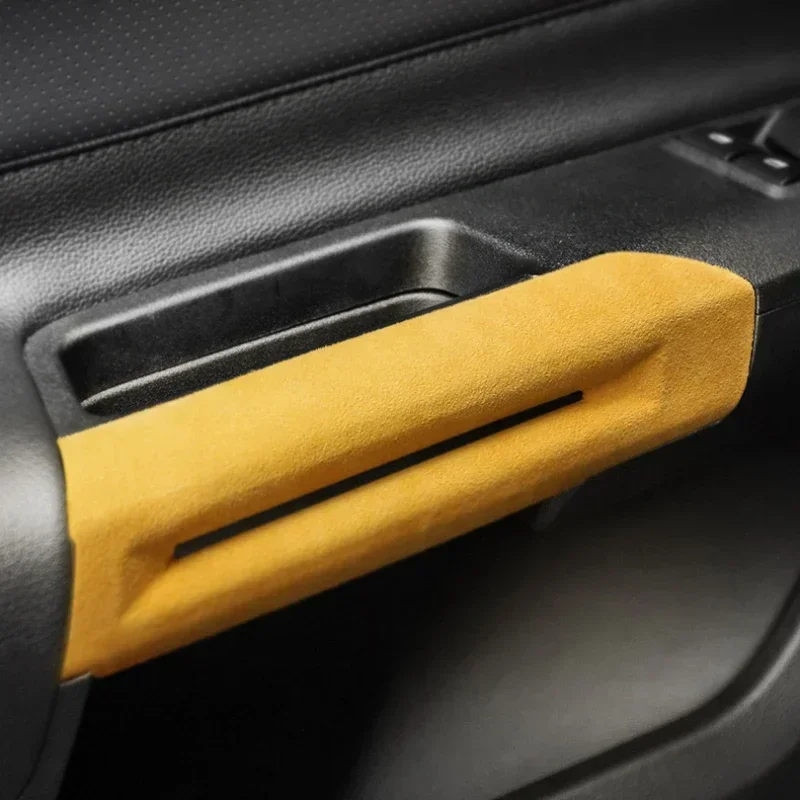 Made of Alcantara Interior Door Armrest Decorative Cover Frame Trim Sticker For Ford Mustang 2015-2020 car Accessories