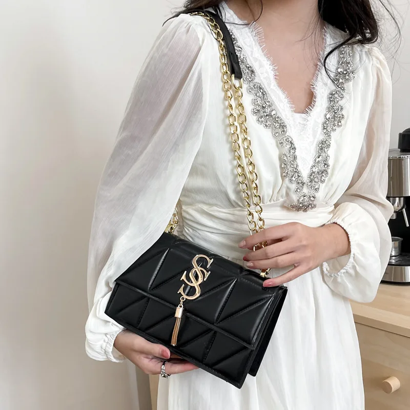 Women Small Bag Double S Letter Chain Shoulder Square Crossbody PU Leatehr Mini Fashion Luxury Designer Bag