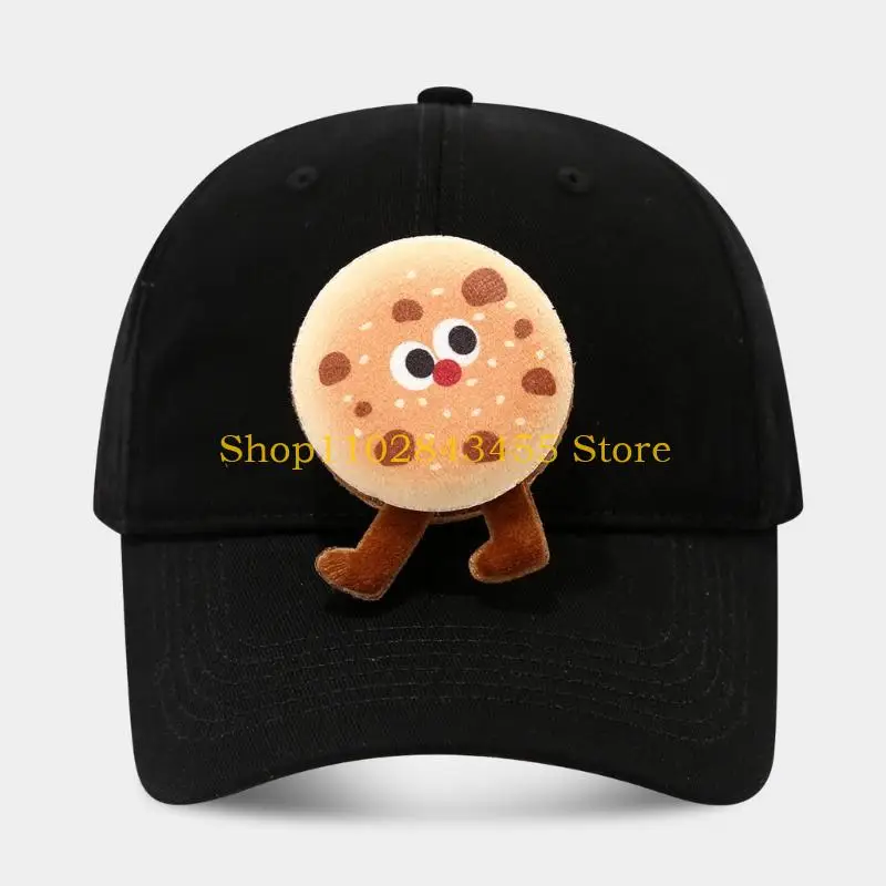 49MC Eye Catching Hamburger Theme Cotton Cap Easy Care Adjustable For Everyday Use