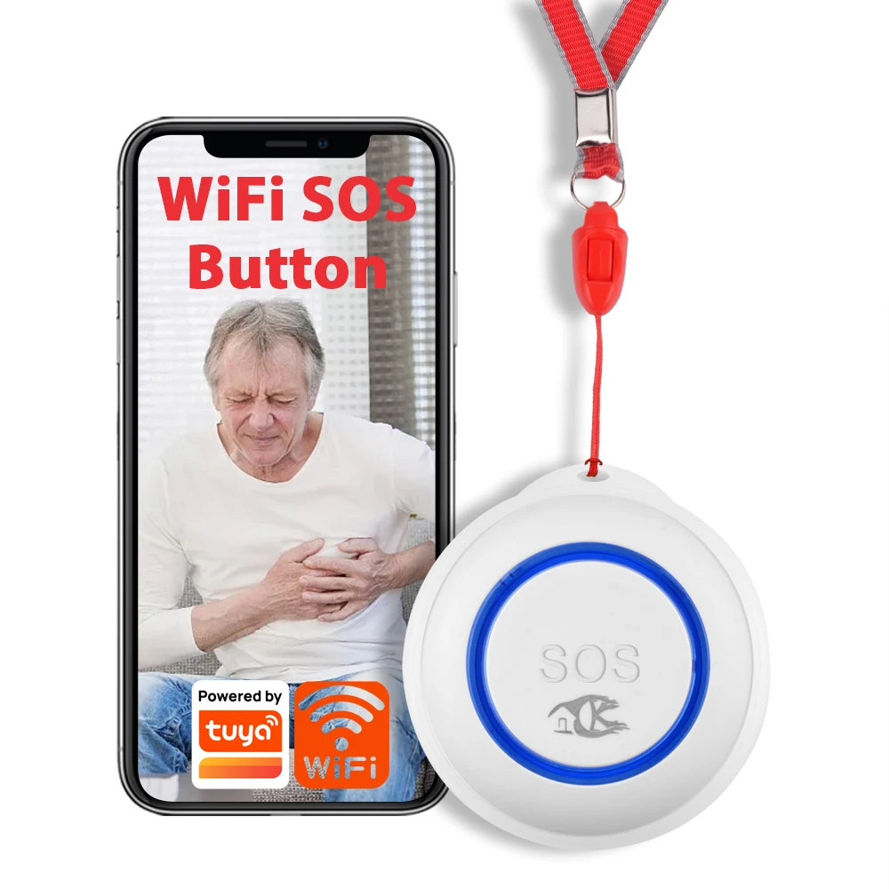 

2.4G Panic Button TUYA Smart Life WiFi Wireless SOS Emergency Home Burglar Alarm Sensor