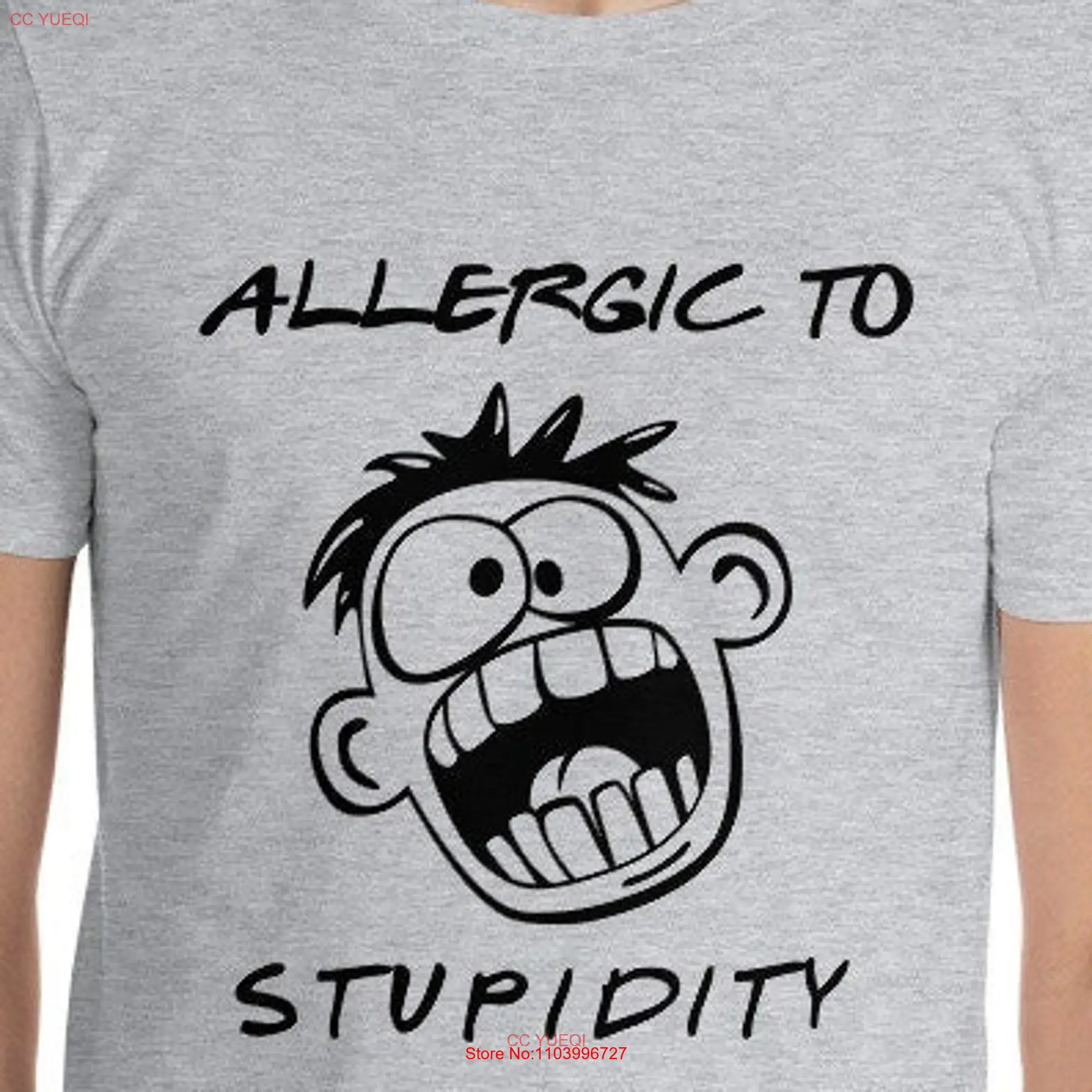 Funny T Shirt Allergic to Stupidity Stupid long or short sleeves