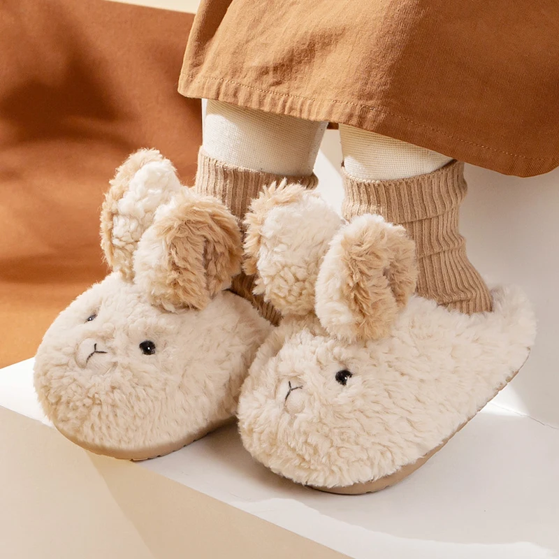 

Little Rabbit Cotton Shoes Baby Home Indoor Cotton Slippers Winter Cartoon Warm Men's and Girls' Floor Shoes