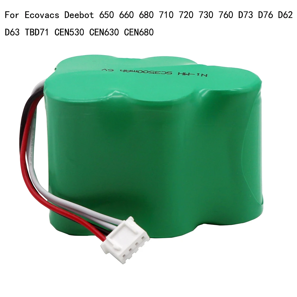 

3.5Ah 6V 3500mAh high capacity Replacement Battery for Ecovacs Deebot D73 D76 D62 D63 D63S D65 D66 D68 D77 D79 730 760 TBD71