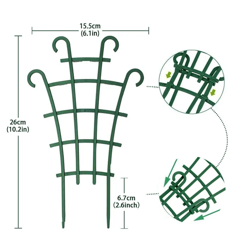 10 Pack Trellis for Pots Garden Trellis for Potted Plants Flower Pots Support Stackable Plastic Trellis for Climbing Plants Peas