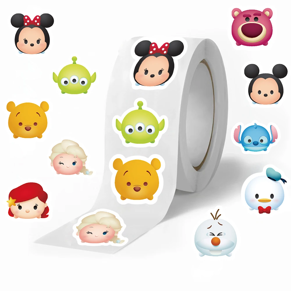 500 pz/rotolo Disney Tsum Tsum Adesivi Decalcomanie Graffiti Cassa Del Telefono Skateboard Auto Kawaii Decalcomanie Per Bambini Ricompensa Adesivi Regalo