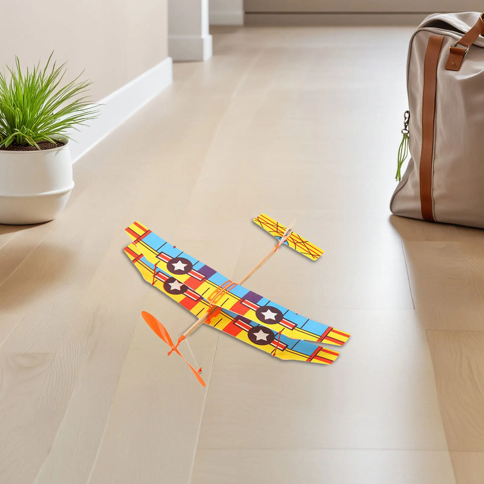 

2Pcs Rubber Band Powered Biplane Airplane Educational Assemble Aircraft for Kids Flying Glider DIY Learning Play