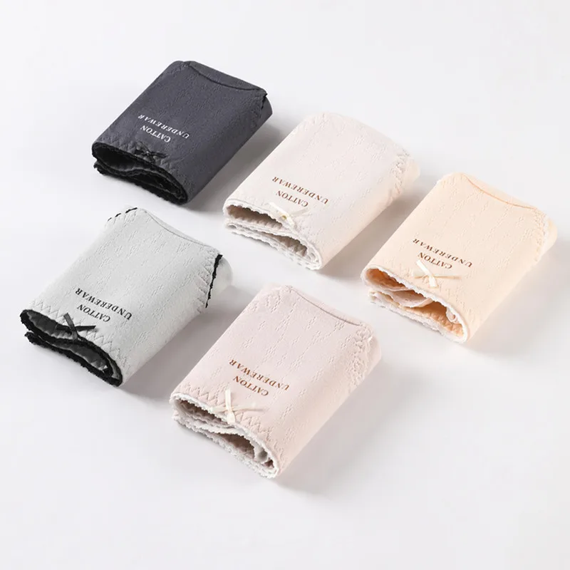 ملابس داخلية قطنية نقية مثيرة ومريحة للنساء سراويل داخلية ناعمة قابلة للتنفس منتصف الخصر مقوس دانتيل ملابس داخلية حميمية