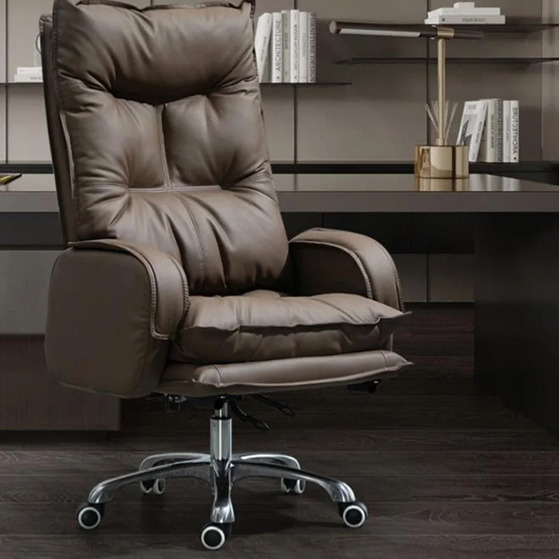 

Swivel Office Chair ‏Luxury Ergonomic Leather Reading Gaming Comfy Cushion Armrest Chair Floor Sillas De Escritorio Furnitures