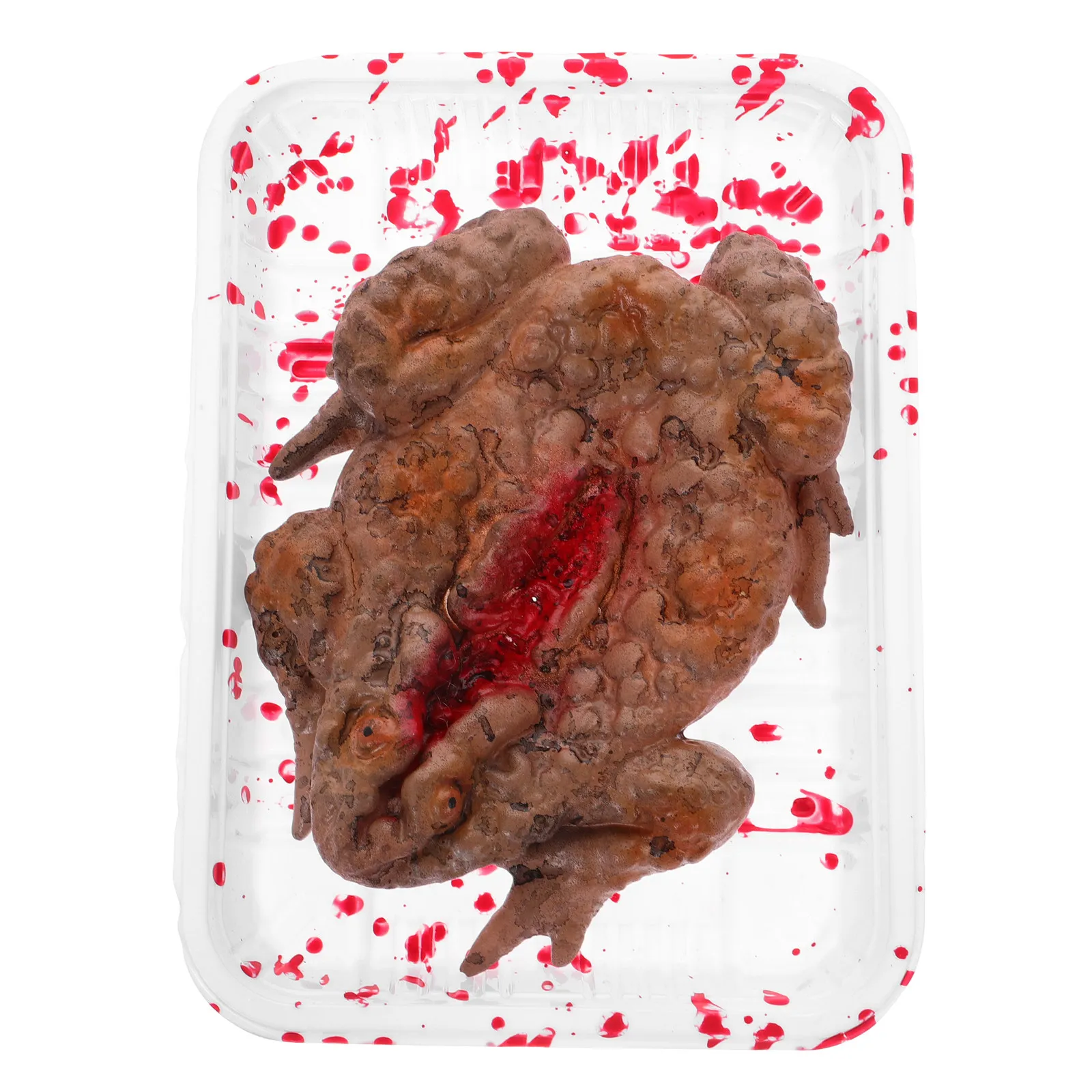 

Delicate Large Horror Toad Prank Prop Scary Meal Box Decoration Simulation Halloween Haunted House Horror Toad Tray