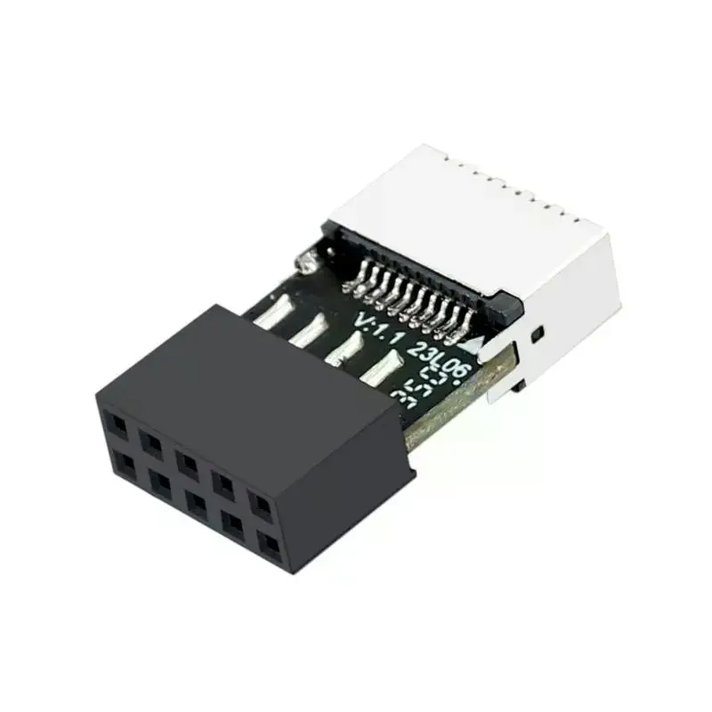 TYPE-C Socket 9-Pin USB 2.0 Extender Card Motherboard USB2.0 9Pin To TYPE-E Female Adapter For OS/Windows Linux 1Pcs