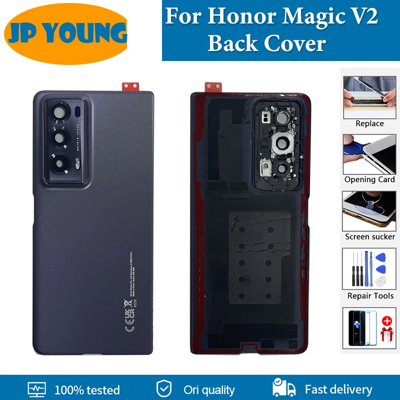 Original New Back Battery Cover For Honor Magic V2 Back Door Housing VER-AN10 Rear Case Phone Lid With Adhesive Replacement