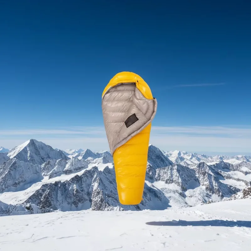 400G-1600g lightweight filled duck down winter sleeping bag, suitable for cold weather, waterproof and cold proof