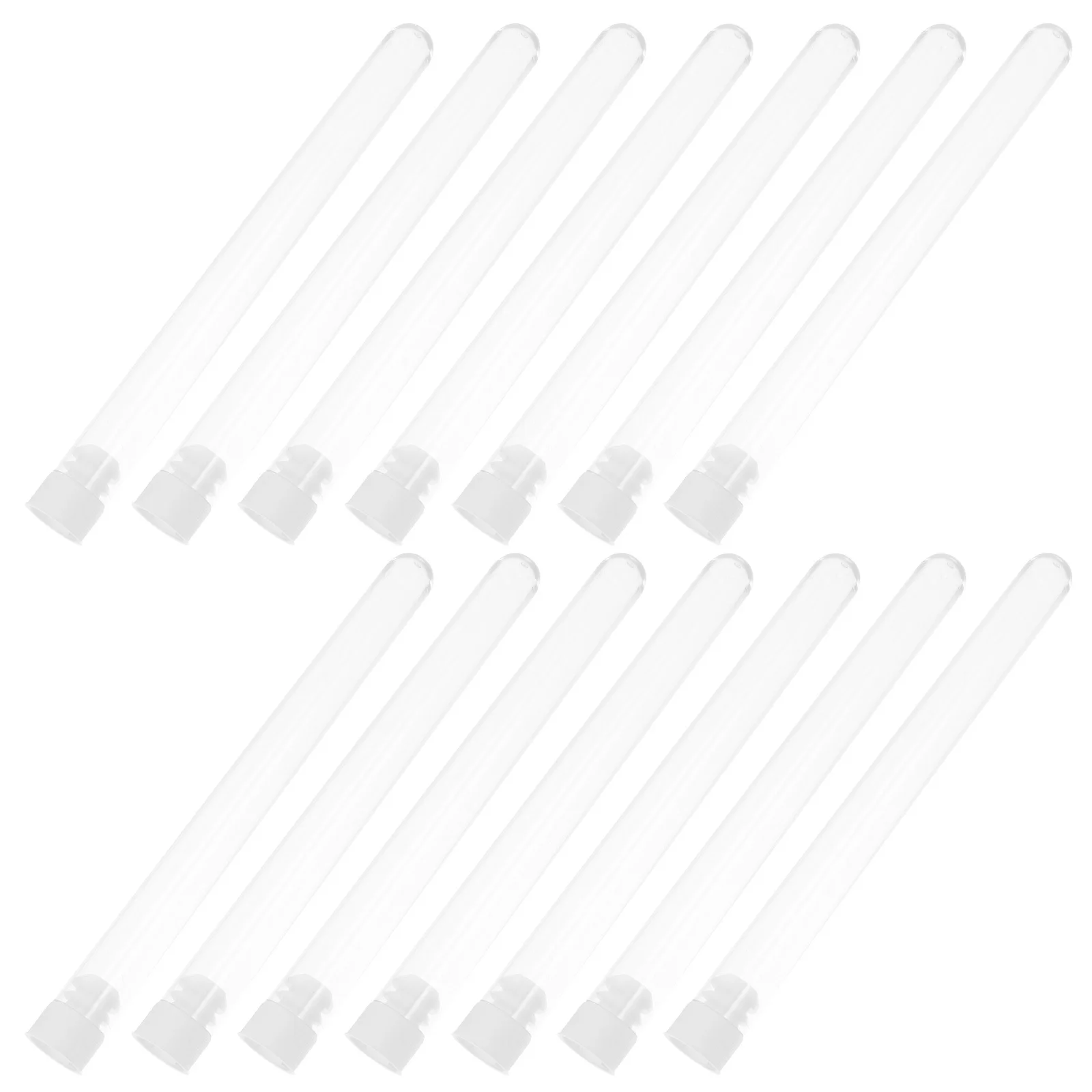 

50Pcs Clear Plastic Test Tubes with Cap Compact Mini Storage Bottle Transparent for Samples Candy Salts Travel