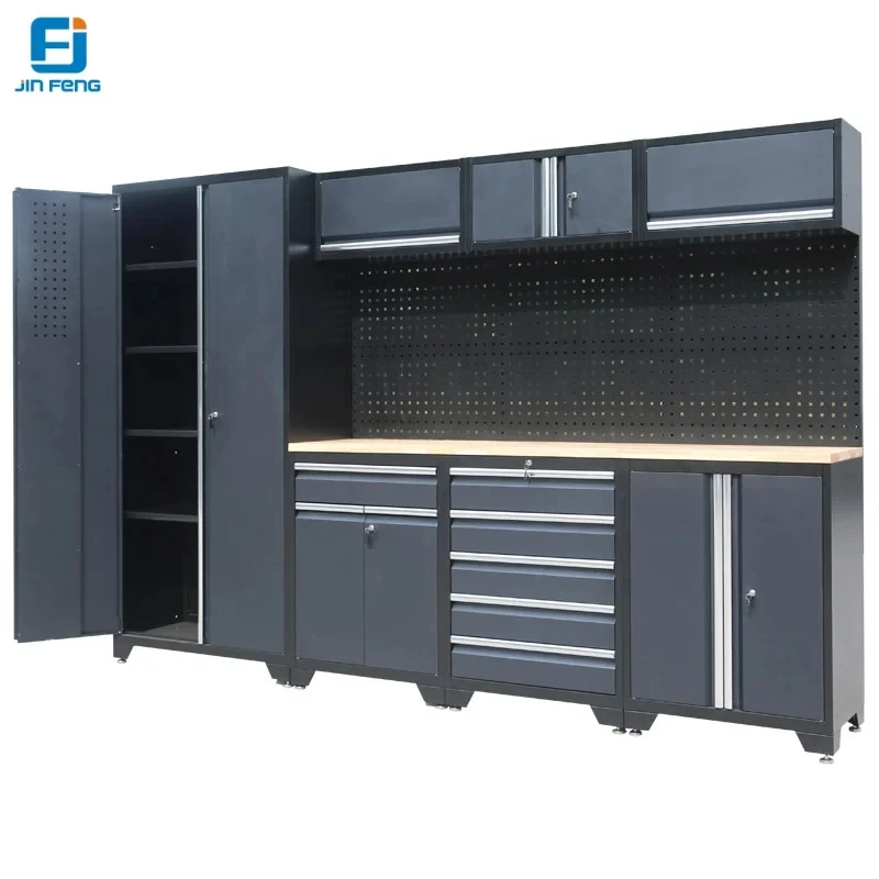 custom.High Quality JINFENG JF-WS18 OEM Stainless Steel Heavy Duty Storage Garage Box Roller Cabinet